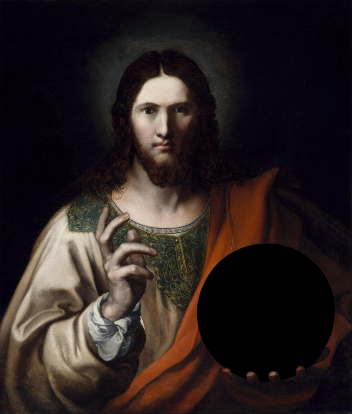 Salvator Mundi. Artista anónimo flamenco, 1750-75. Rectificado.