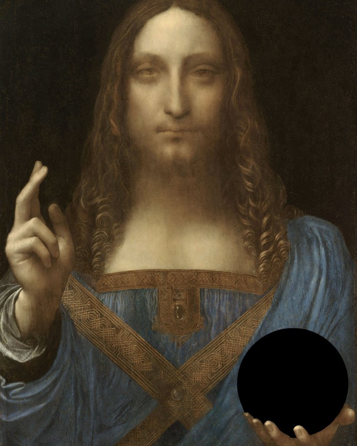 Salvator Mundi. Leonardo da Vinci, 1490-1500. Atribución dudosa. Rectificado.