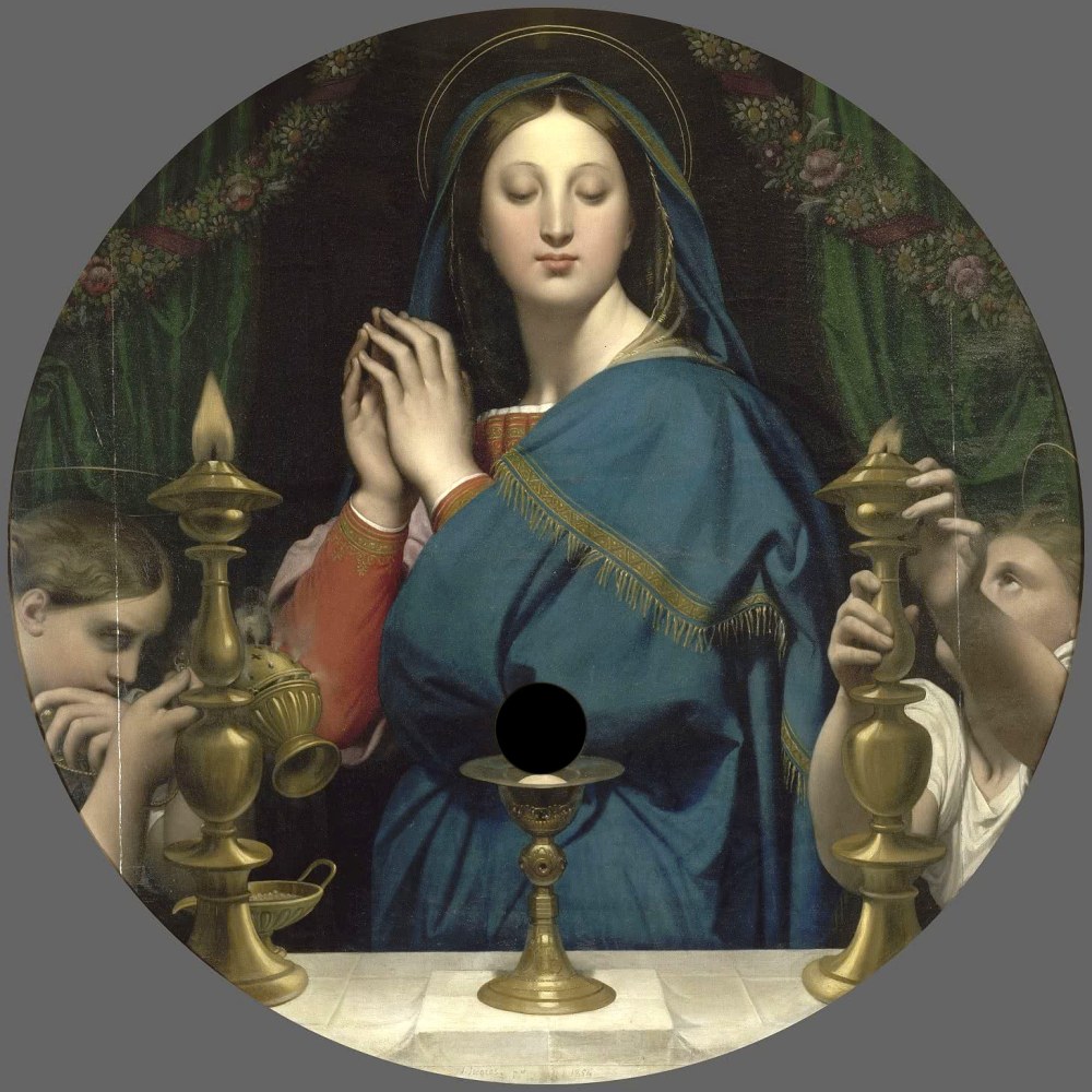 Jean-Auguste Dominique Ingres. La Virgen adorando la Sagrada Forma, 1854.