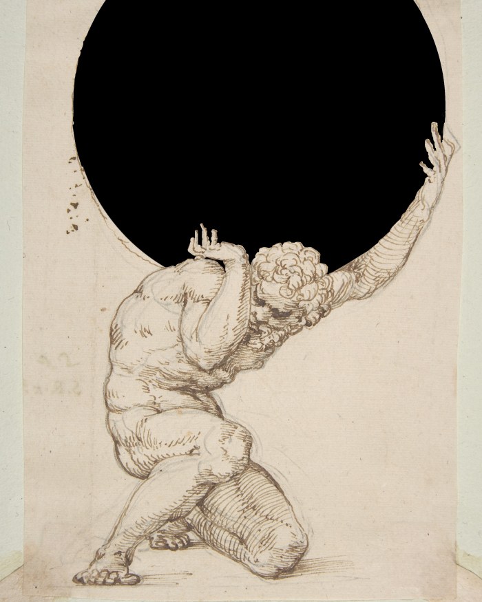 Crouching Figure of Atlas. Baldassare Tommaso Peruzzi, 1481-1536. Rectificada.