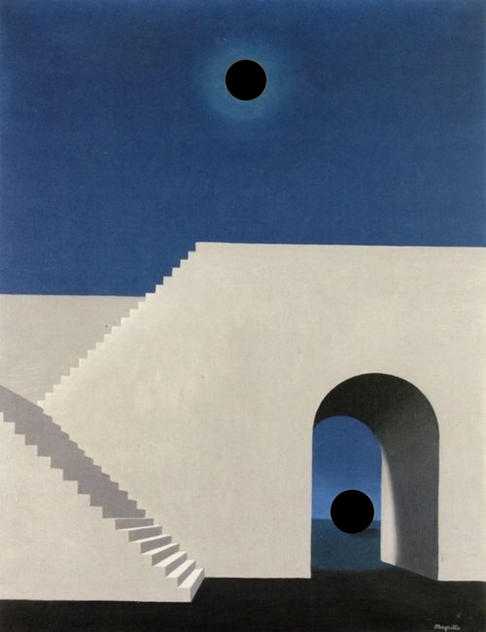 Rene Magritte. Architecture au clair de lune. 1956. Rectificado.